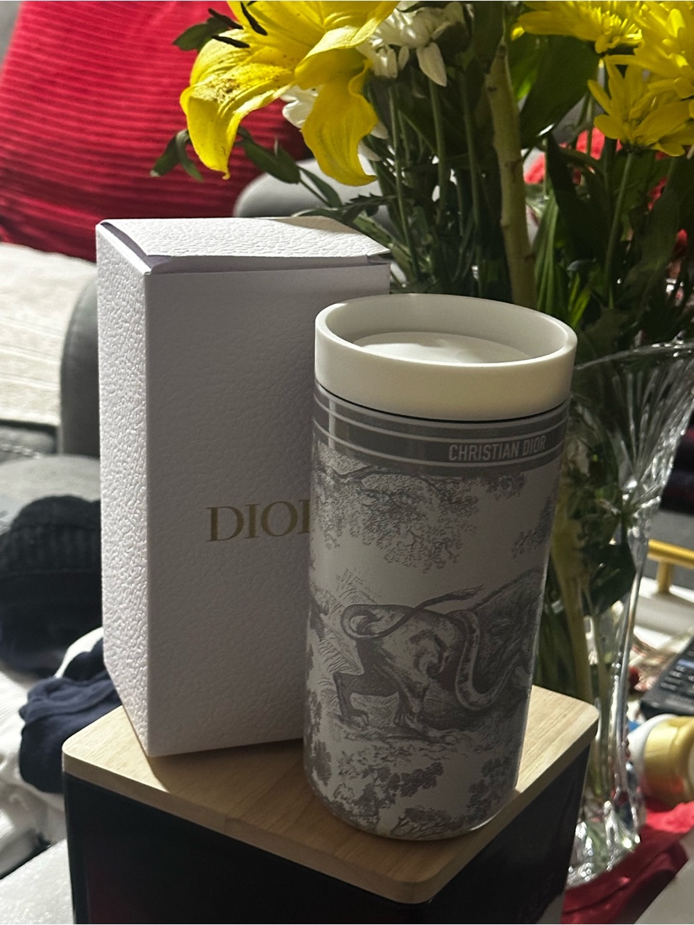 DIOR Gourde TRAVEL FLASK Toile de Jouy Pattern Insulated NEW! In Box VIP Gift..